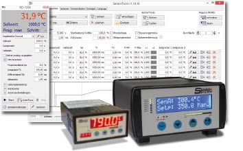 Screenshot der Software SensorTools mit PID-Programmreglern Regulus