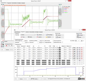SensorTools-Software-Screenshots von PID-Programmregler Typ Regulus.